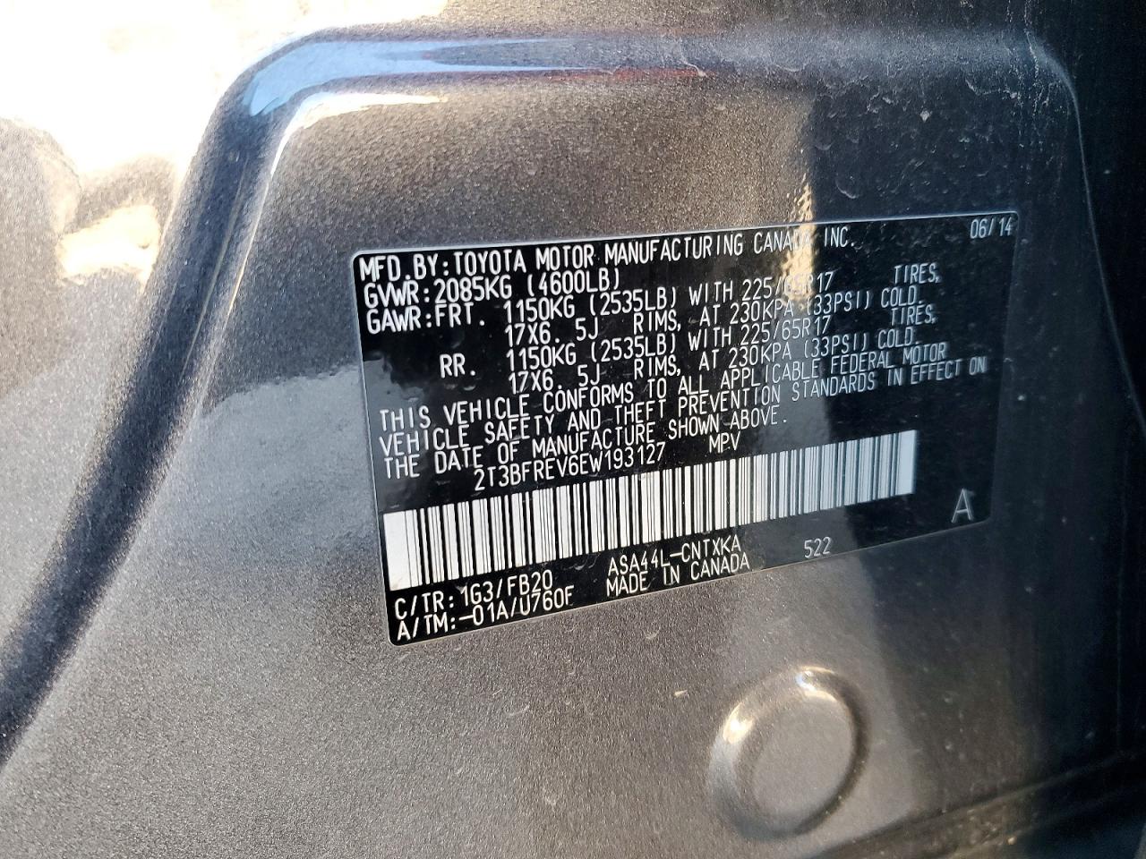 2014 TOYOTA RAV4 LE photo 12