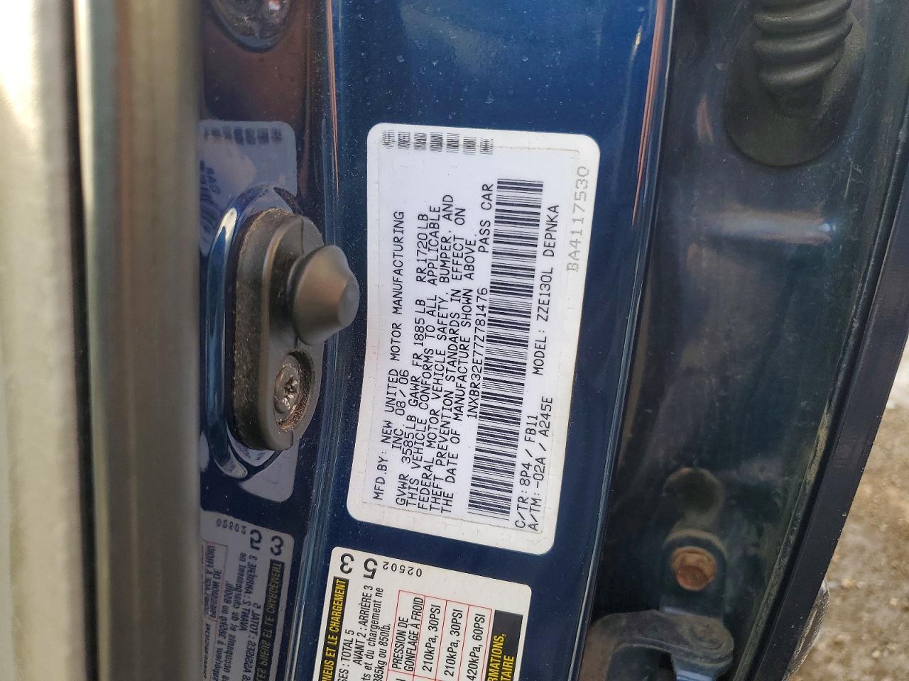 2007 TOYOTA COROLLA CE photo 12