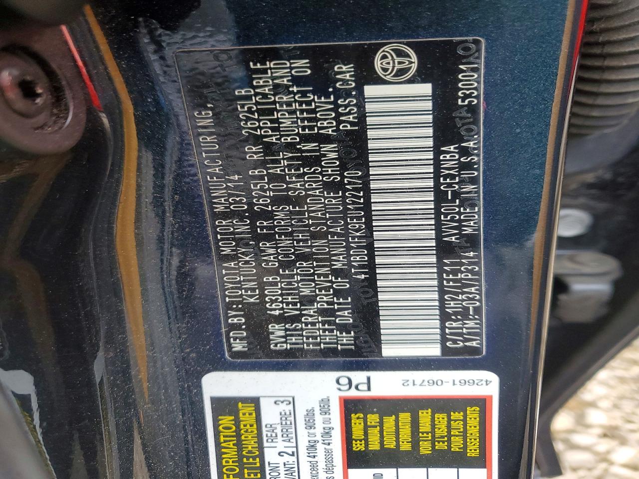 2014 TOYOTA CAMRY HYBRID photo 12