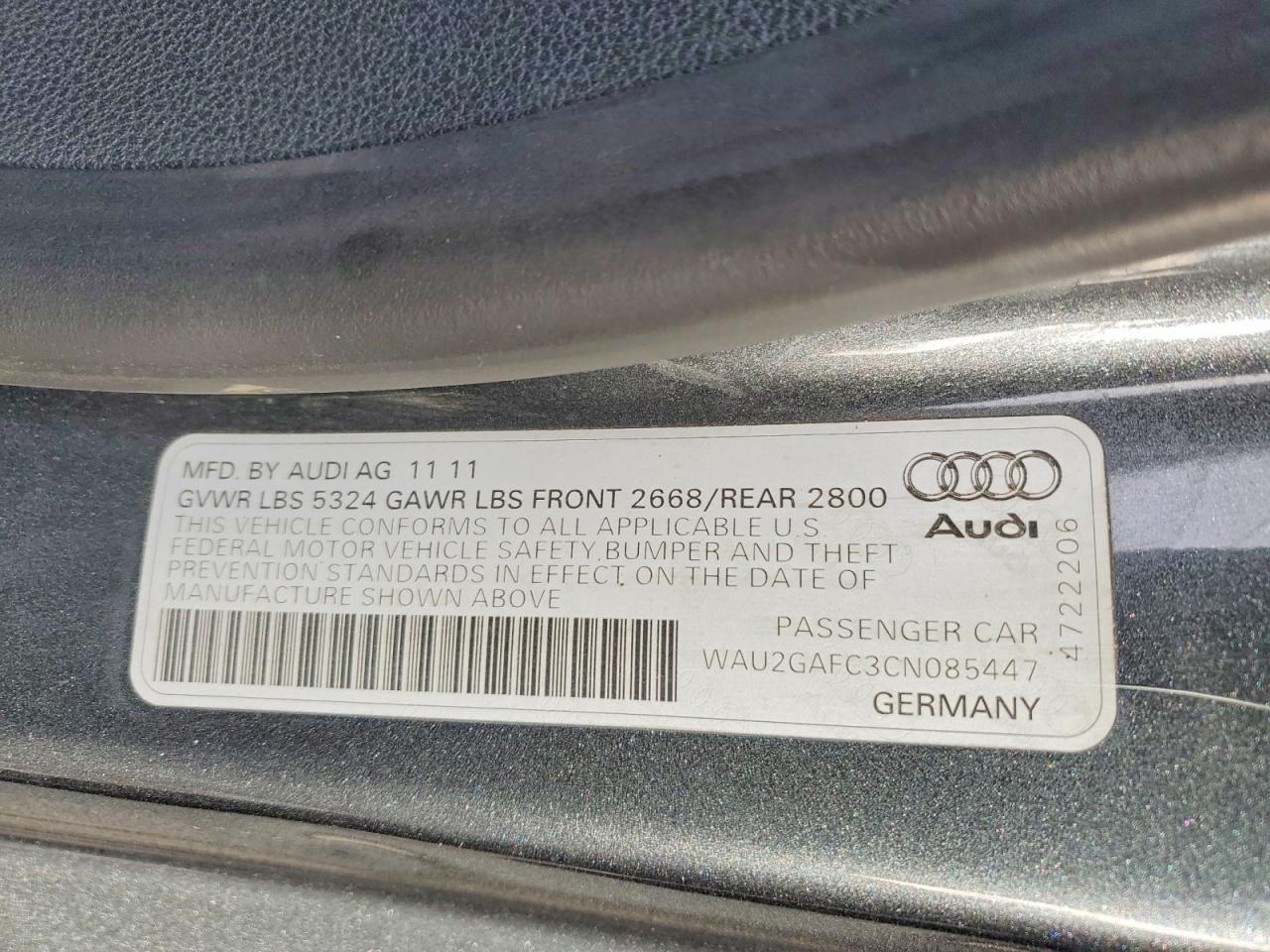 2012 AUDI A7 PRESTIGE photo 23