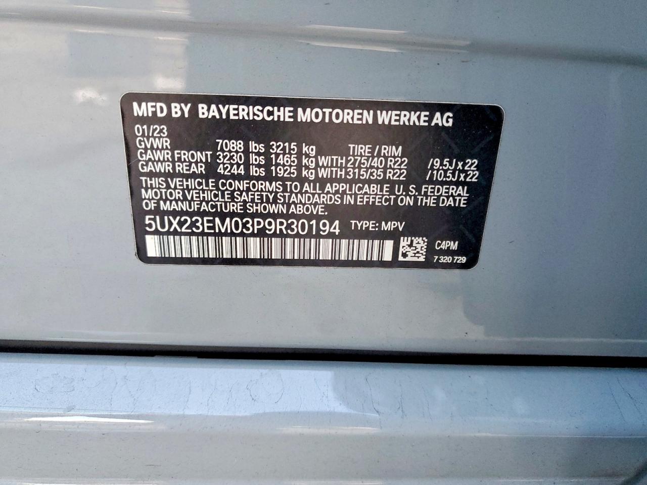 2023 BMW X7 XDRIVE40I photo 13