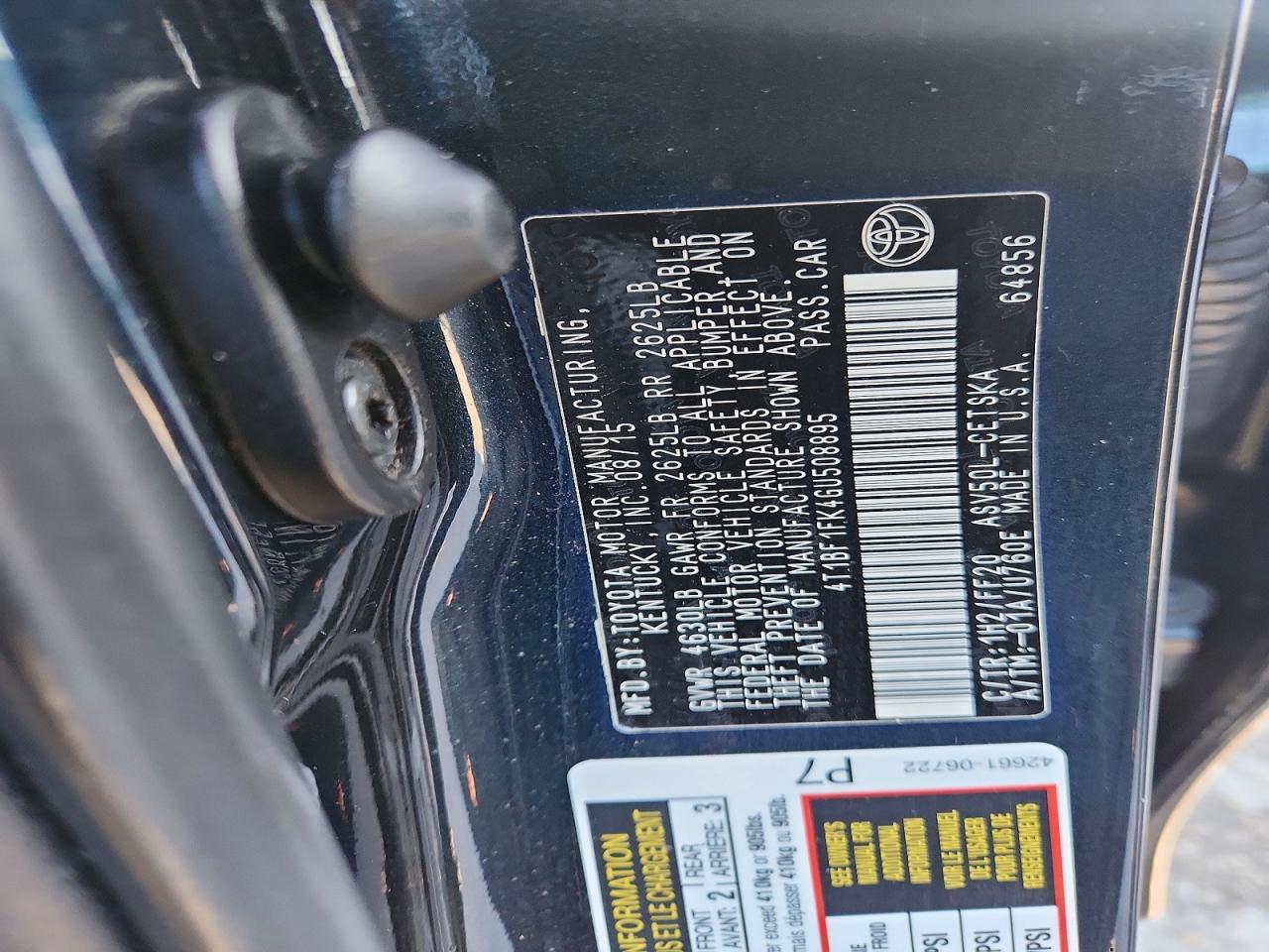 2016 TOYOTA CAMRY LE photo 12