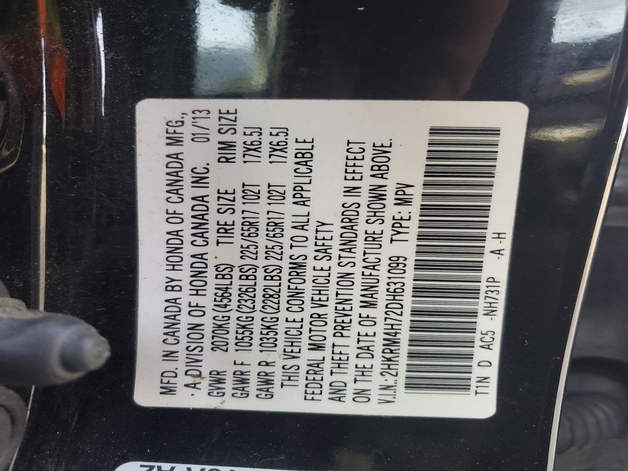 2013 HONDA CR-V EXL photo 25