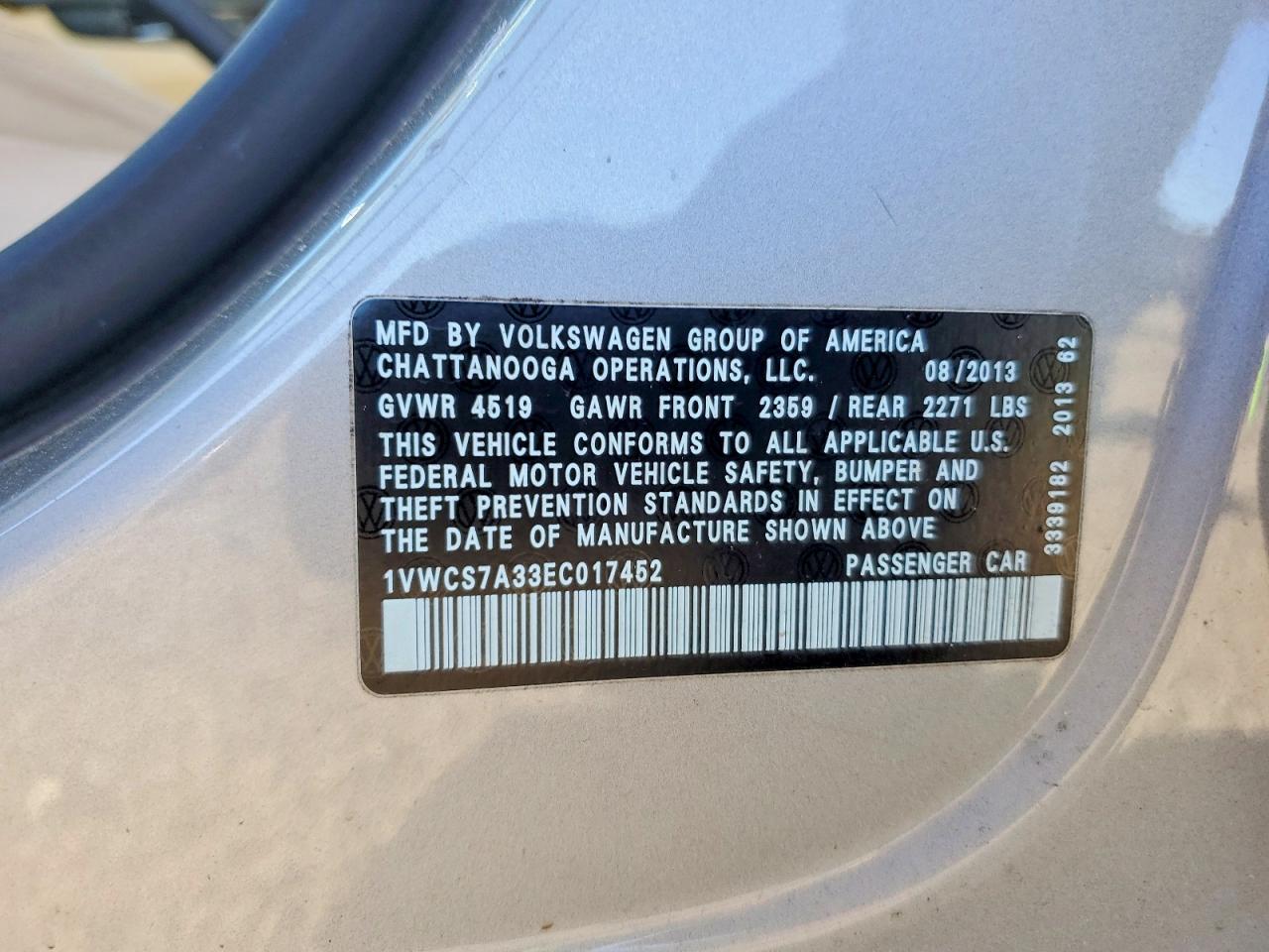 2014 VOLKSWAGEN PASSAT SEL photo 12