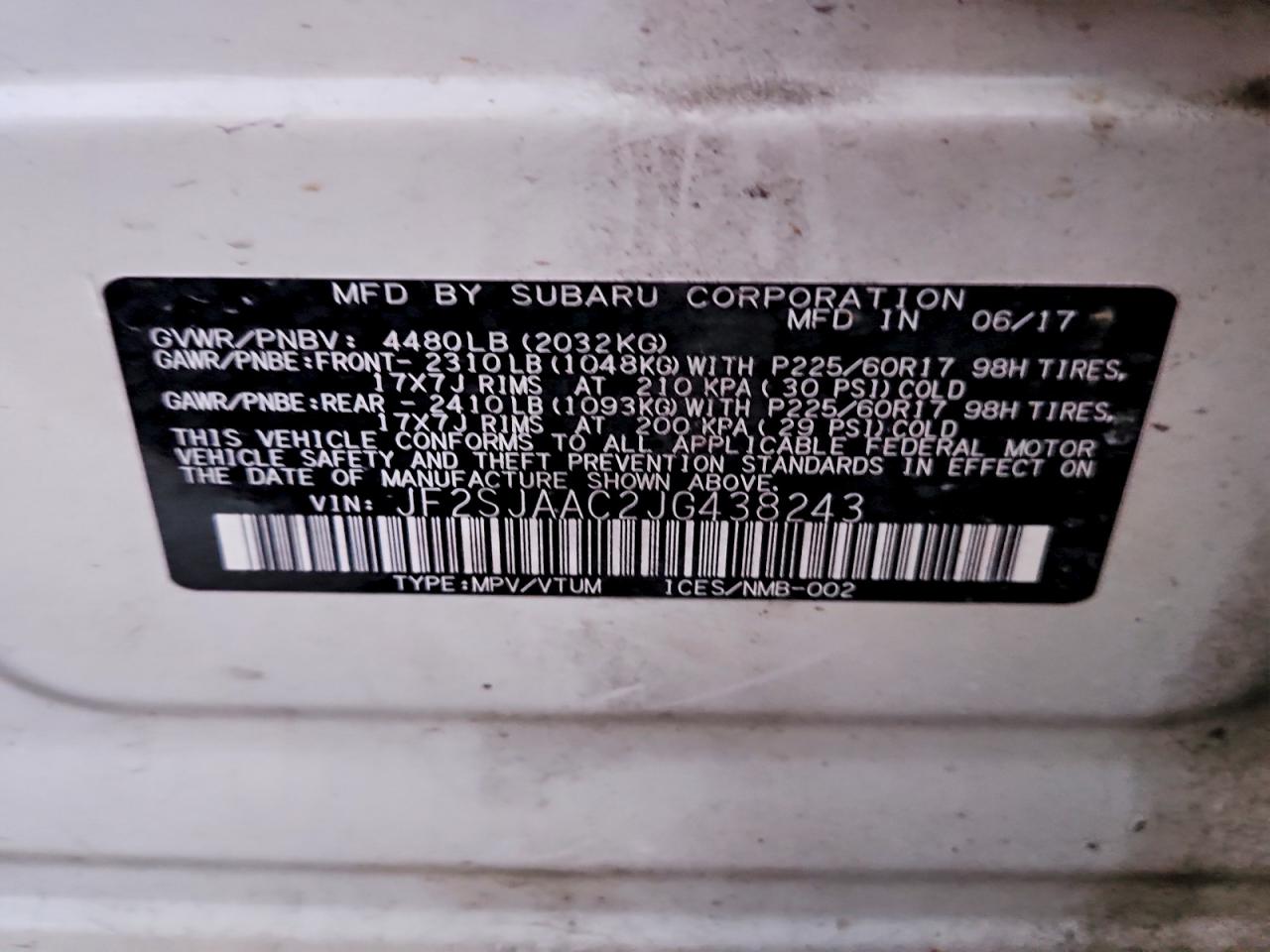 2018 SUBARU FORESTER 2.5I photo 14