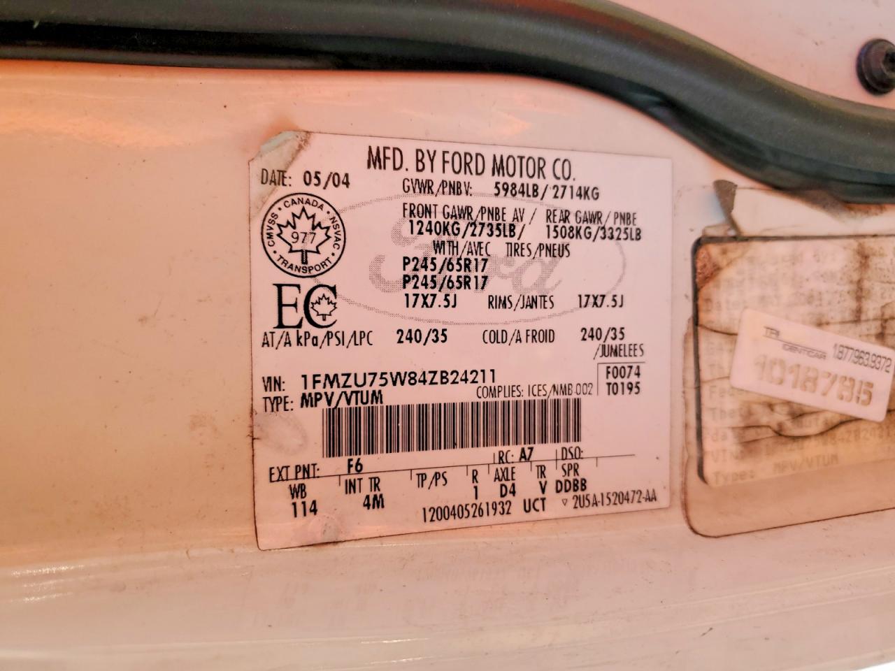 2004 FORD EXPLORER LIMITED photo 13