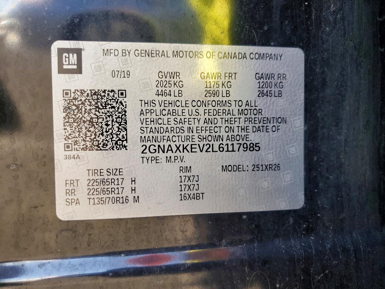 2020 CHEVROLET EQUINOX LT photo 13