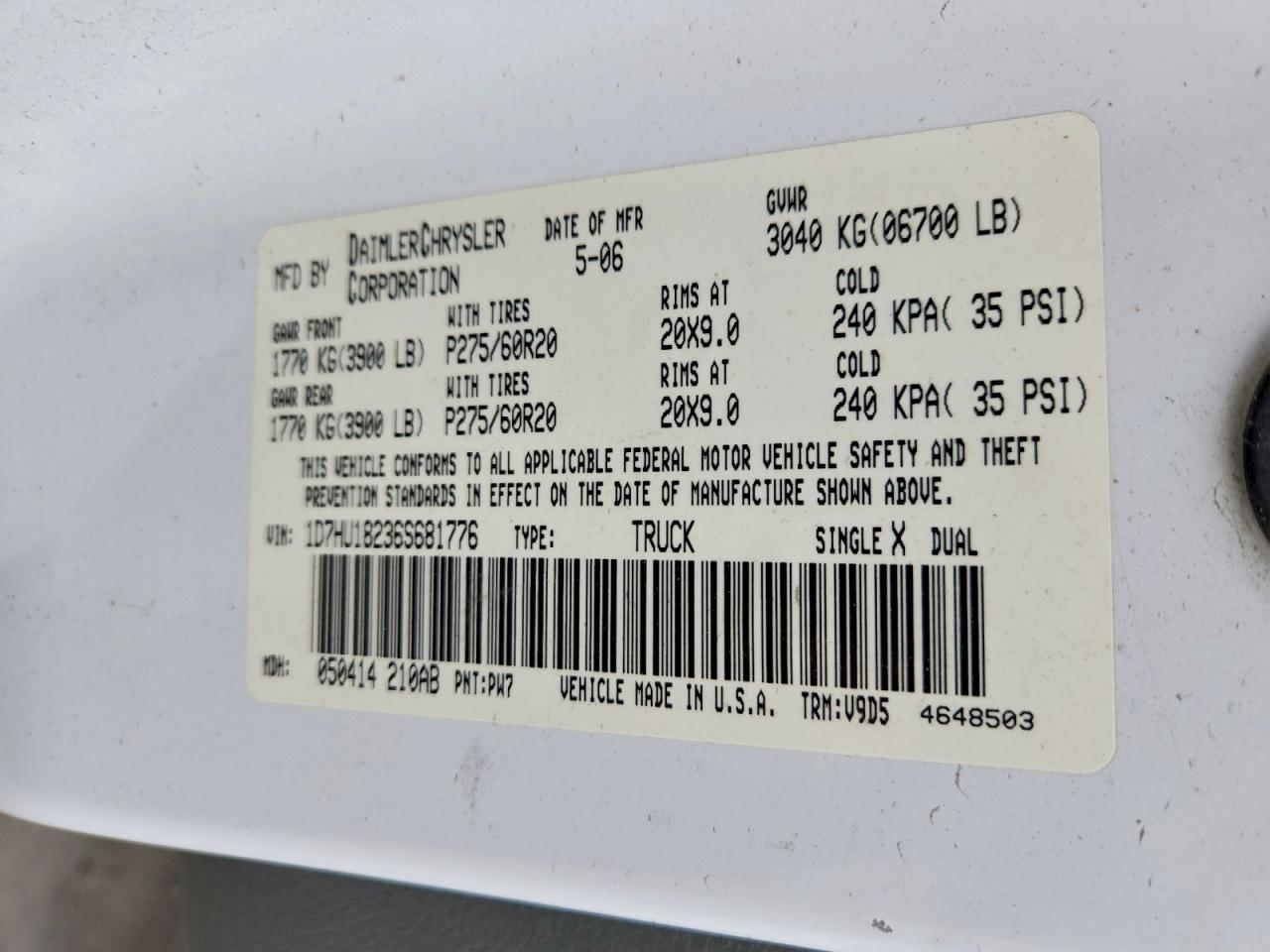 2006 DODGE RAM 1500 ST photo 12