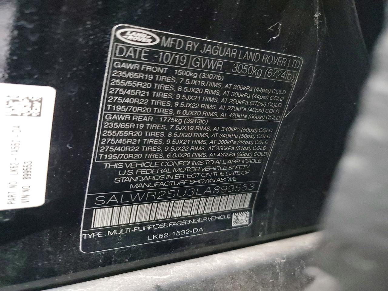 2020 LAND ROVER RANGE ROVER SPORT HSE photo 13