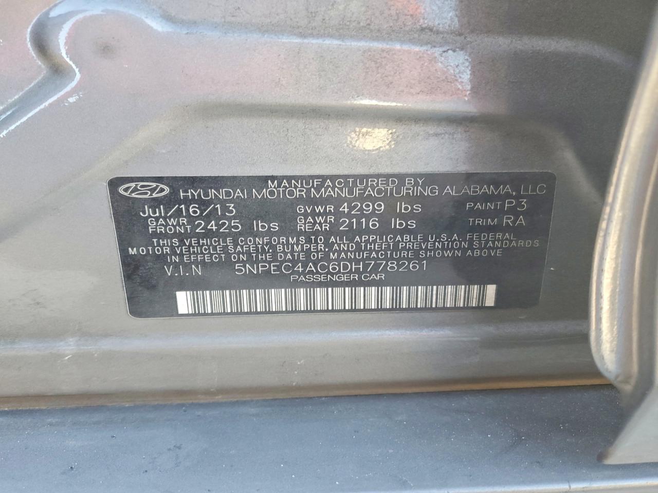 2013 HYUNDAI SONATA SE photo 12
