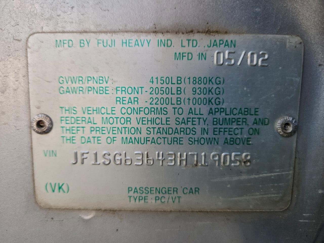 2003 SUBARU FORESTER 2.5X photo 13
