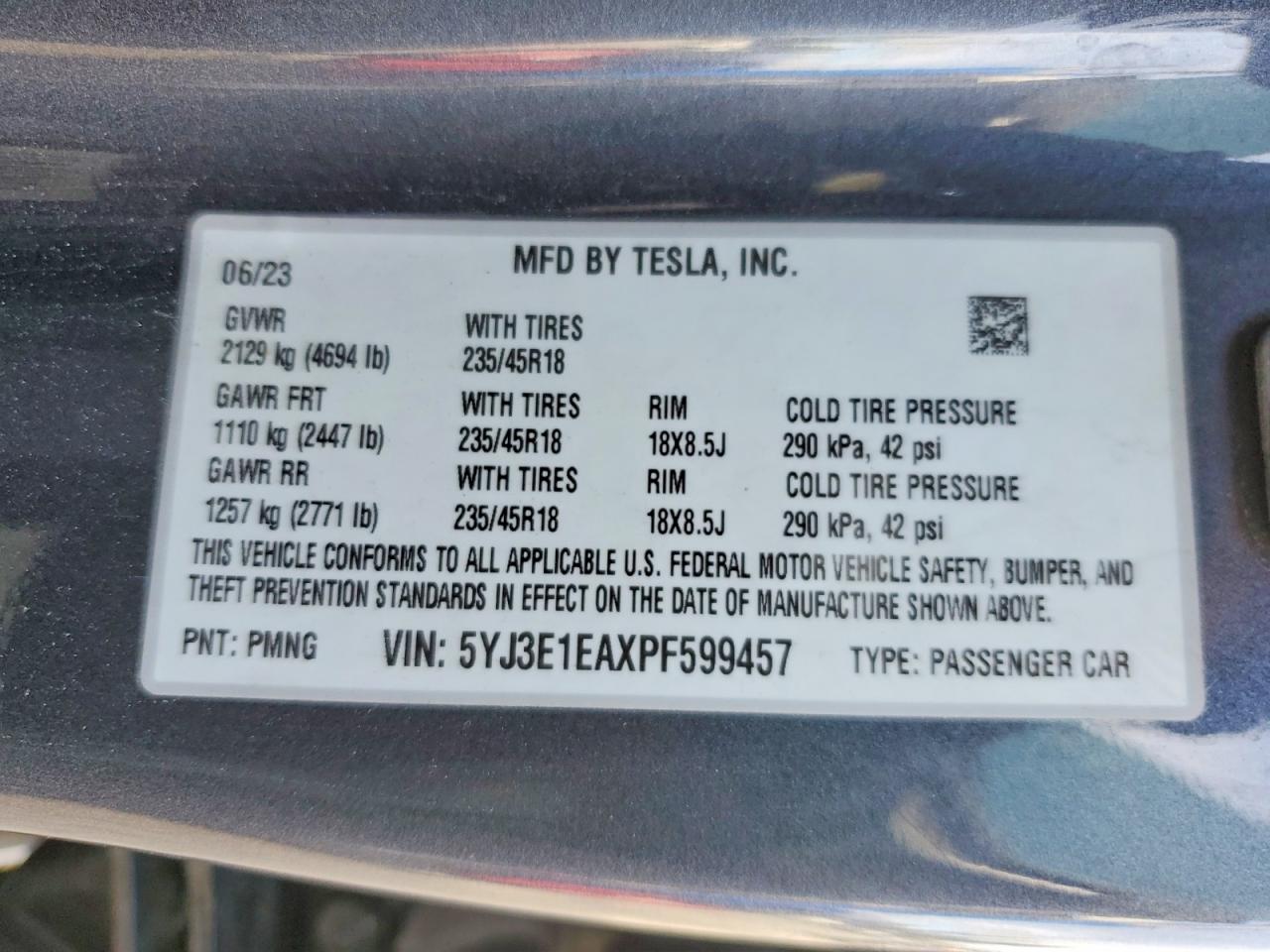2023 TESLA MODEL 3 photo 12