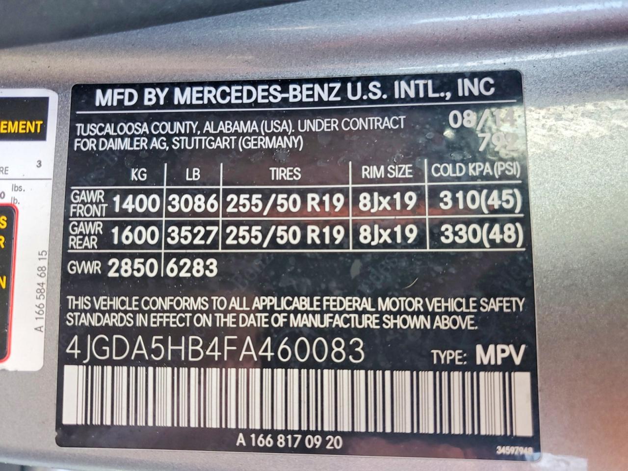 2015 MERCEDES-BENZ ML 350 4MATIC photo 25