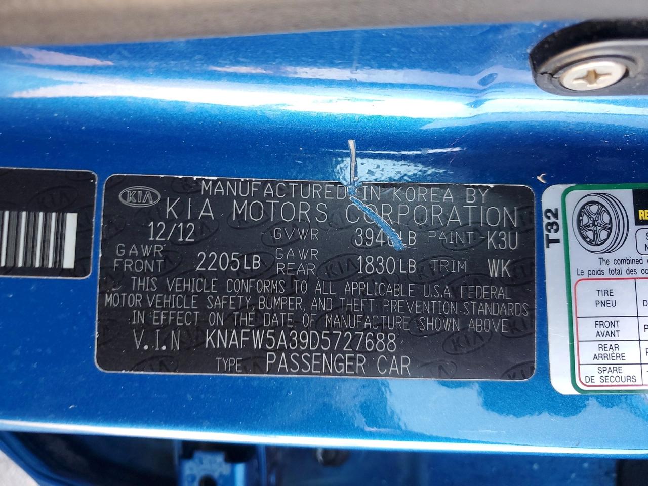 2013 KIA FORTE SX photo 12