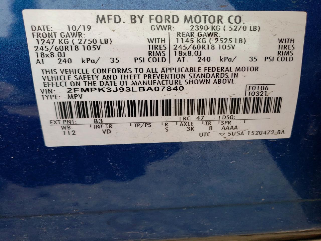 2020 FORD EDGE SEL photo 14