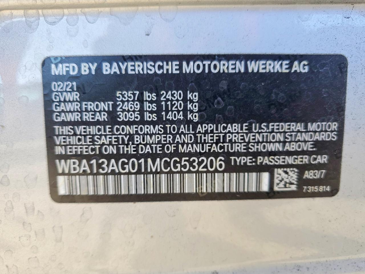 2021 BMW 530E photo 13