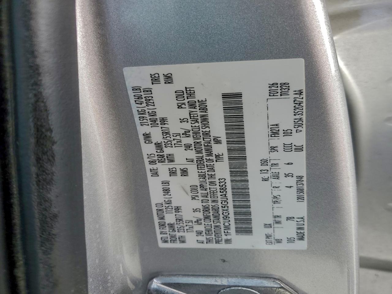 2016 FORD ESCAPE SE photo 13
