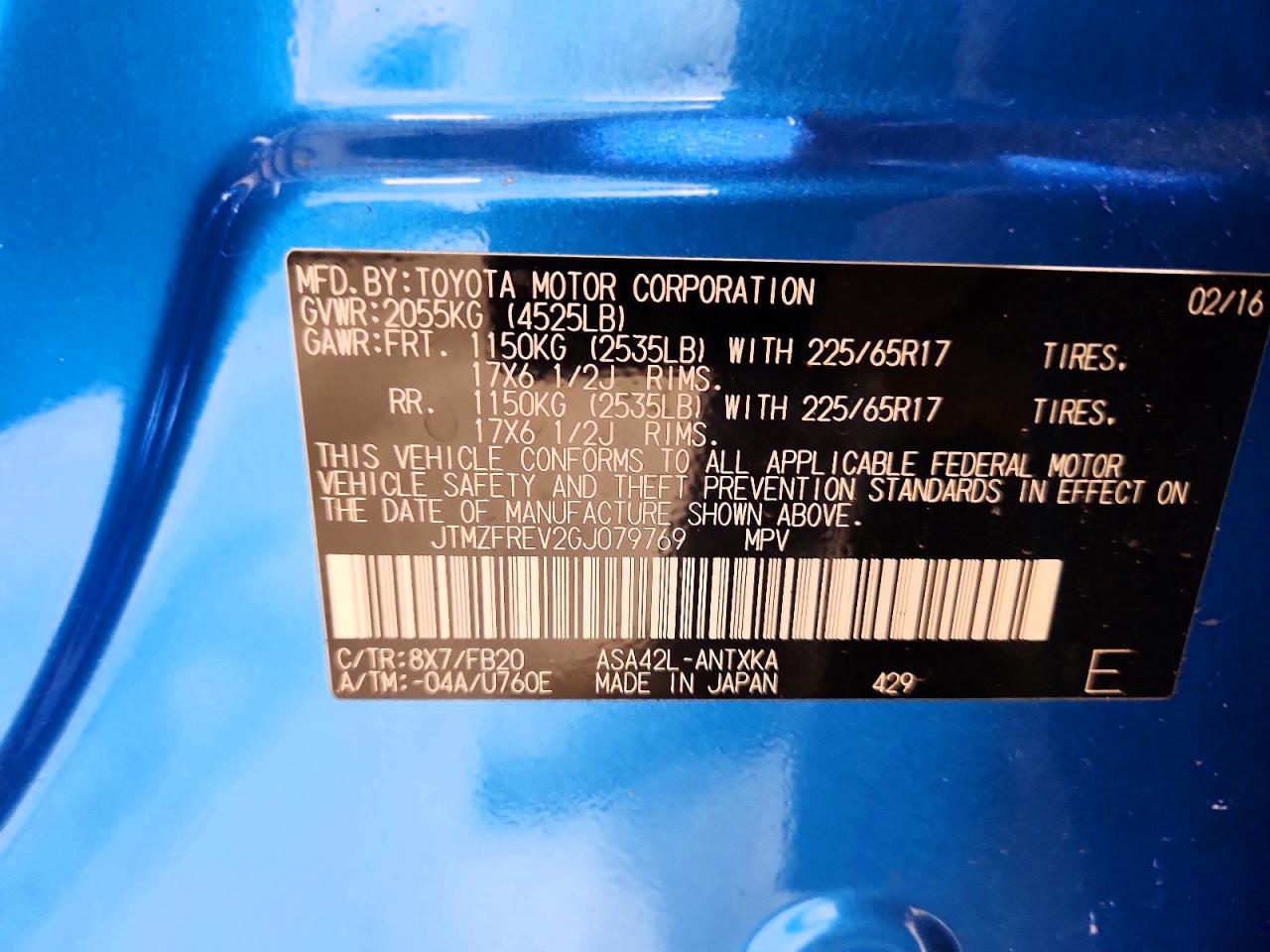2016 TOYOTA RAV4 LE photo 12