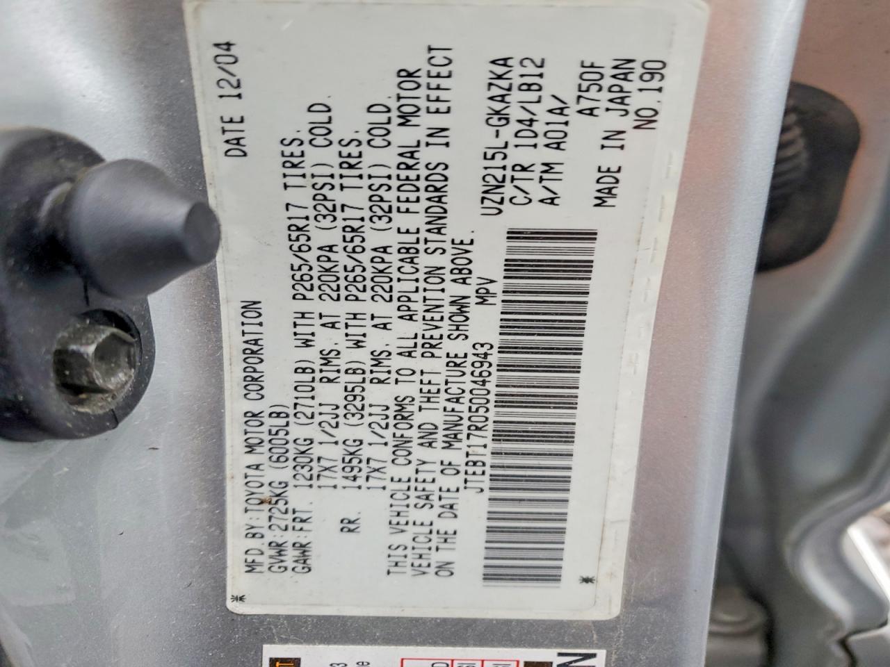 2005 TOYOTA 4RUNNER LIMITED photo 25