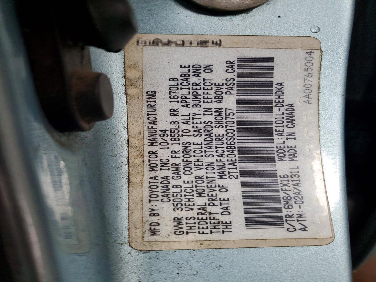 1995 TOYOTA COROLLA photo 13