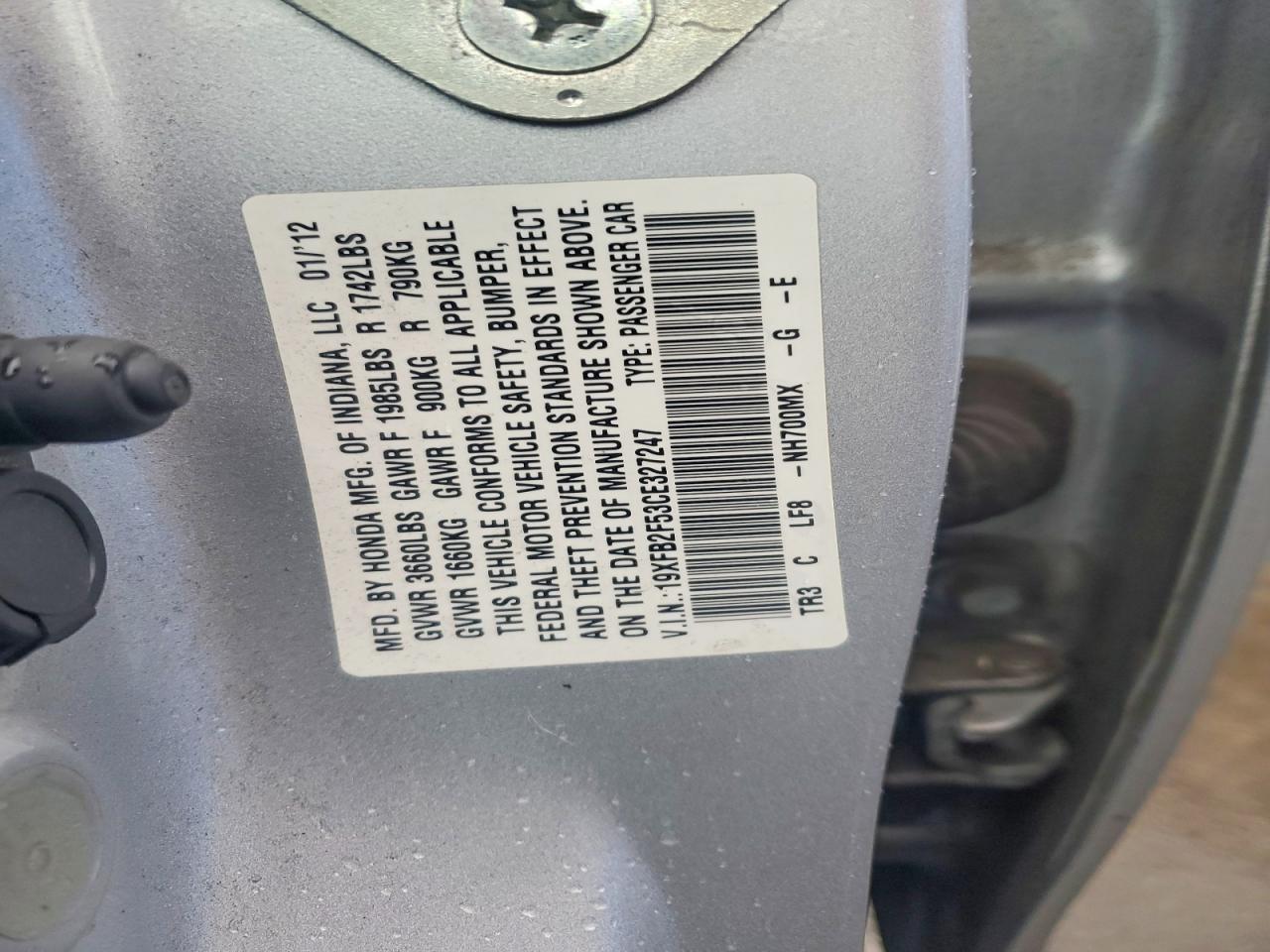 2012 HONDA CIVIC LX photo 23
