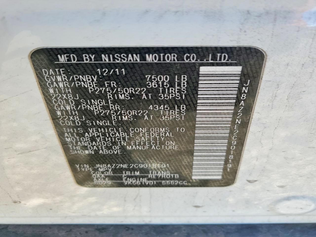 2012 INFINITI QX56 photo 13