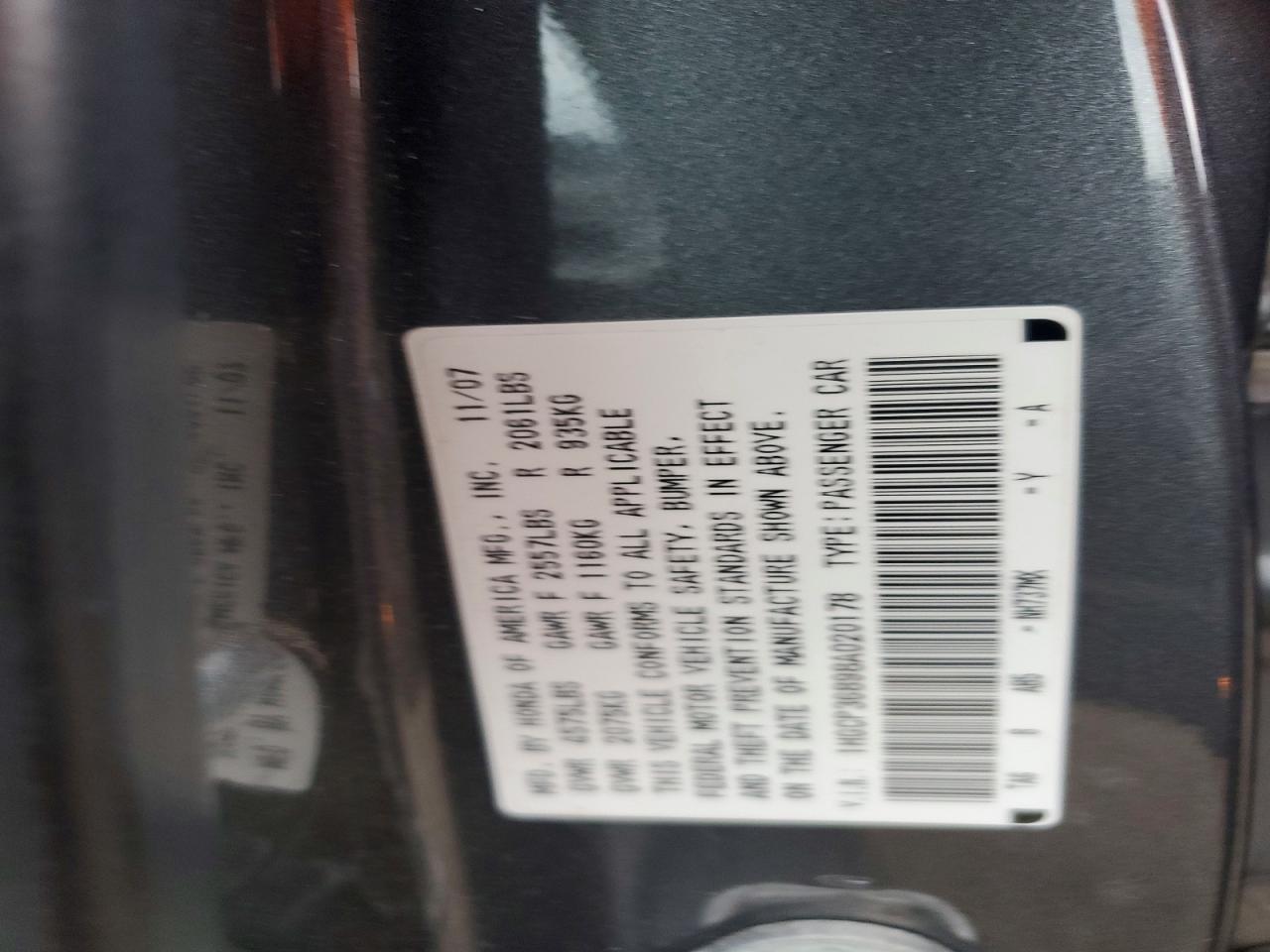 2008 HONDA ACCORD EXL photo 12