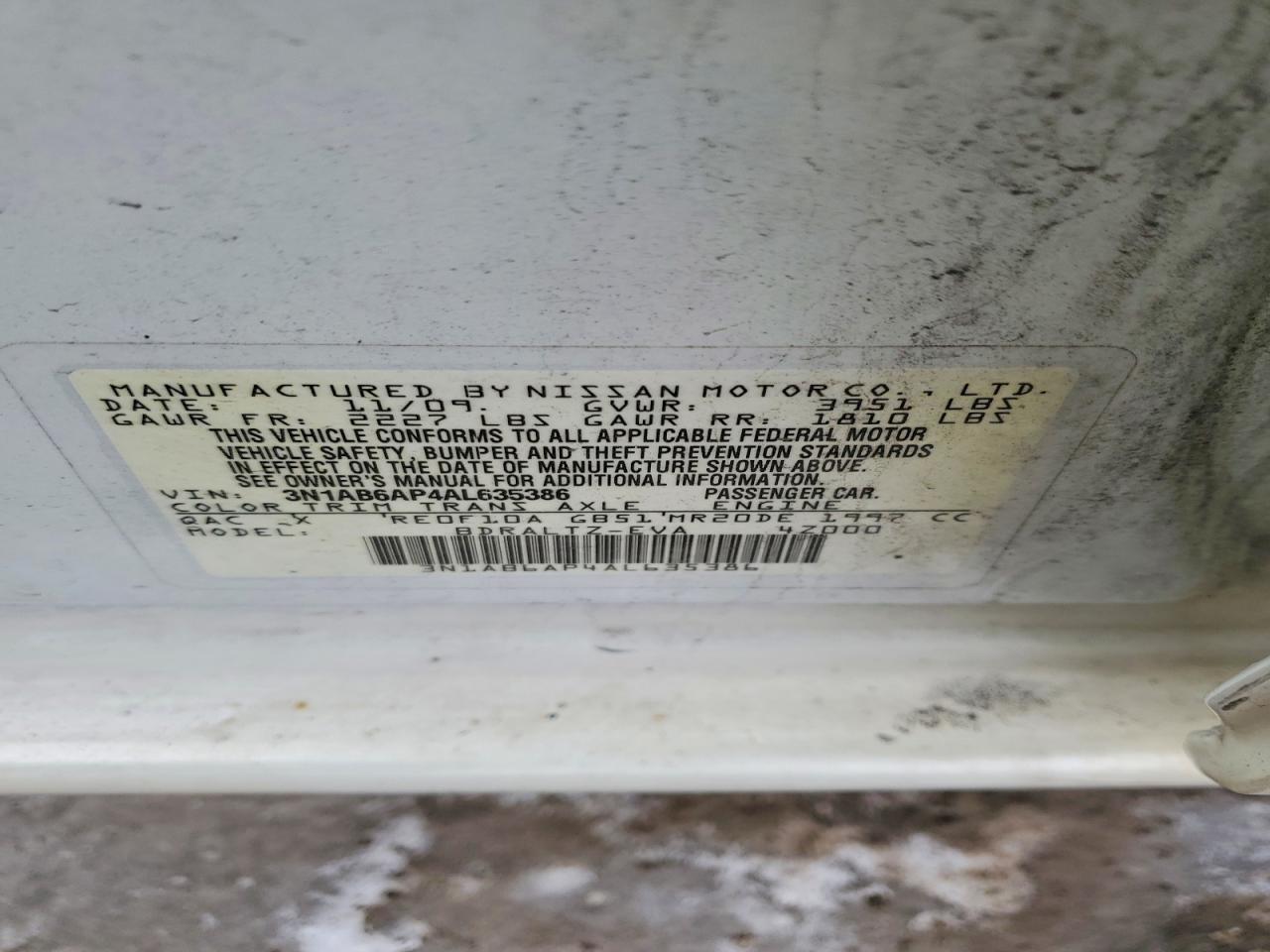 2010 NISSAN SENTRA 2.0 photo 12