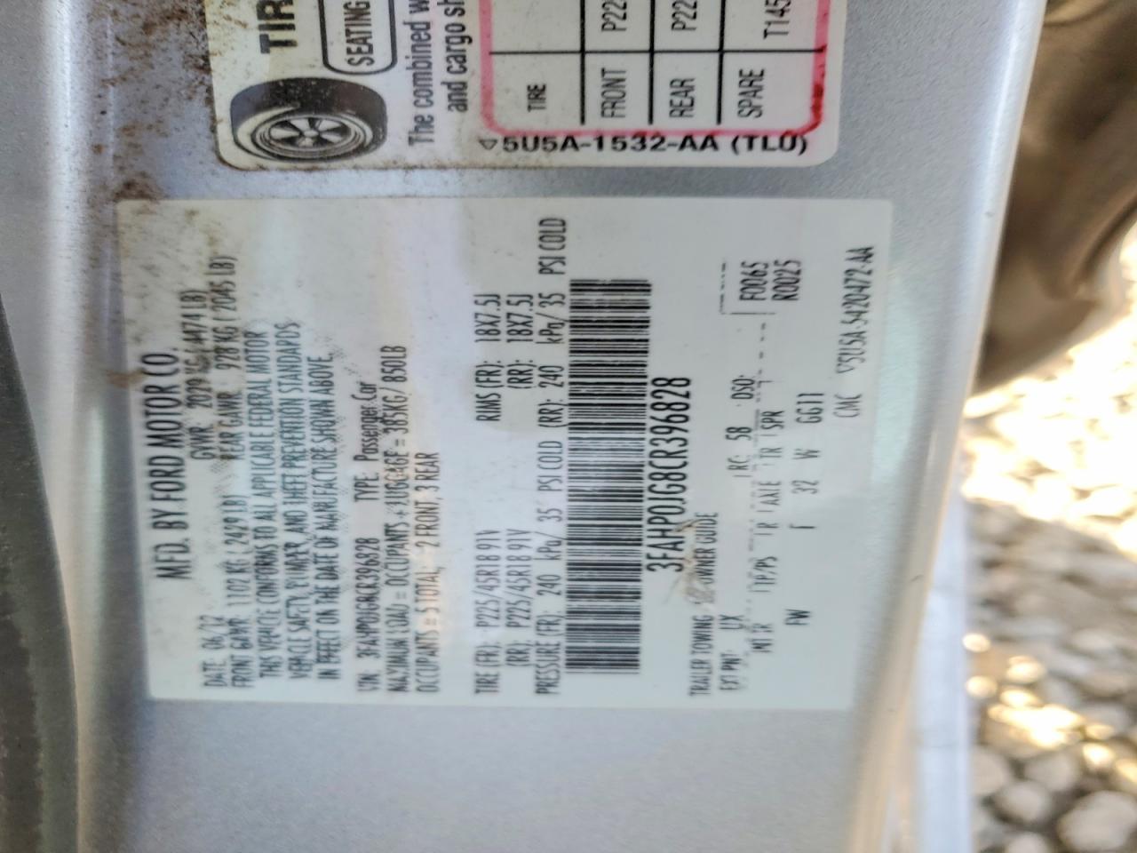 2012 FORD FUSION SEL photo 13
