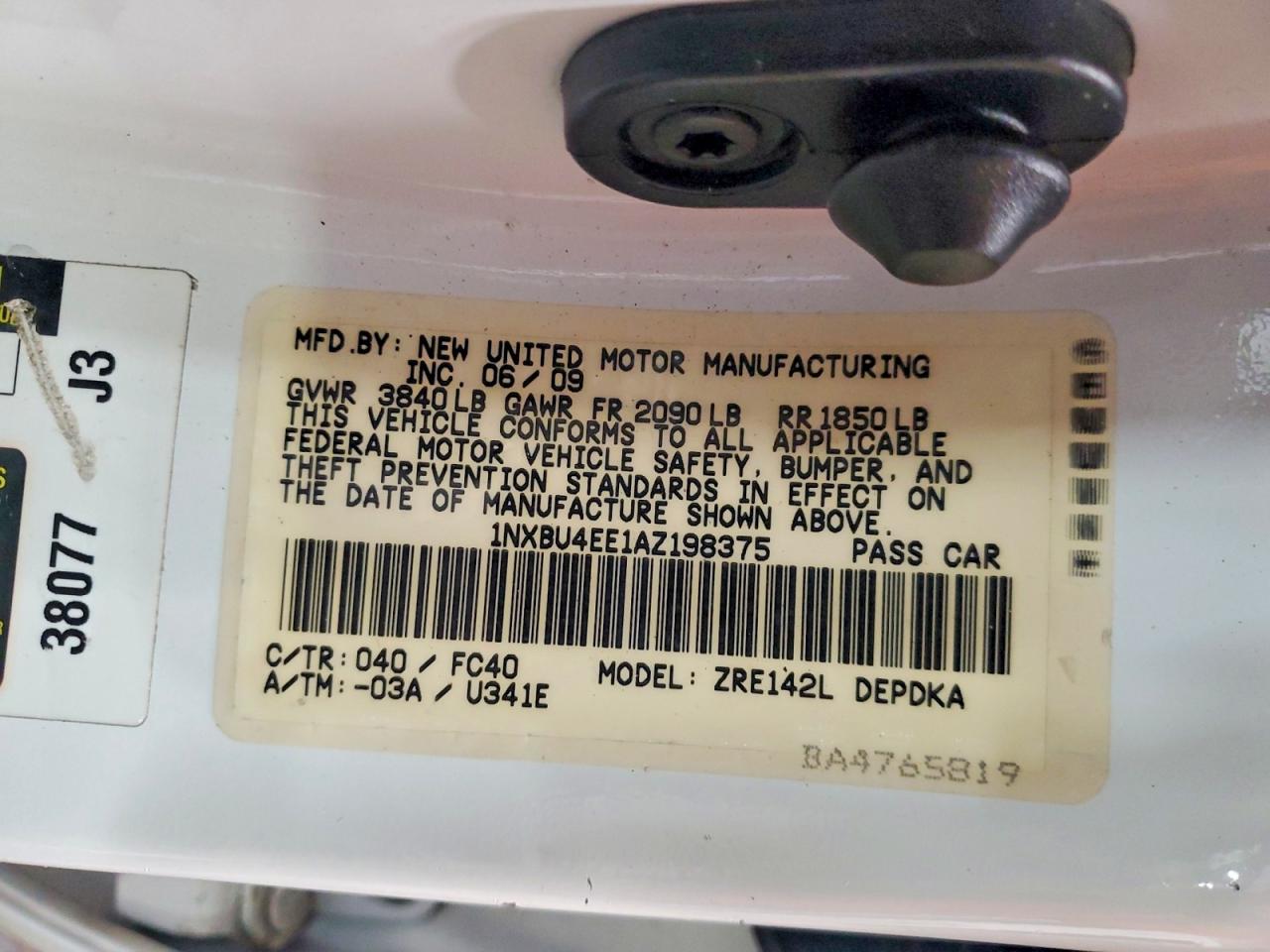 2010 TOYOTA COROLLA BASE photo 12