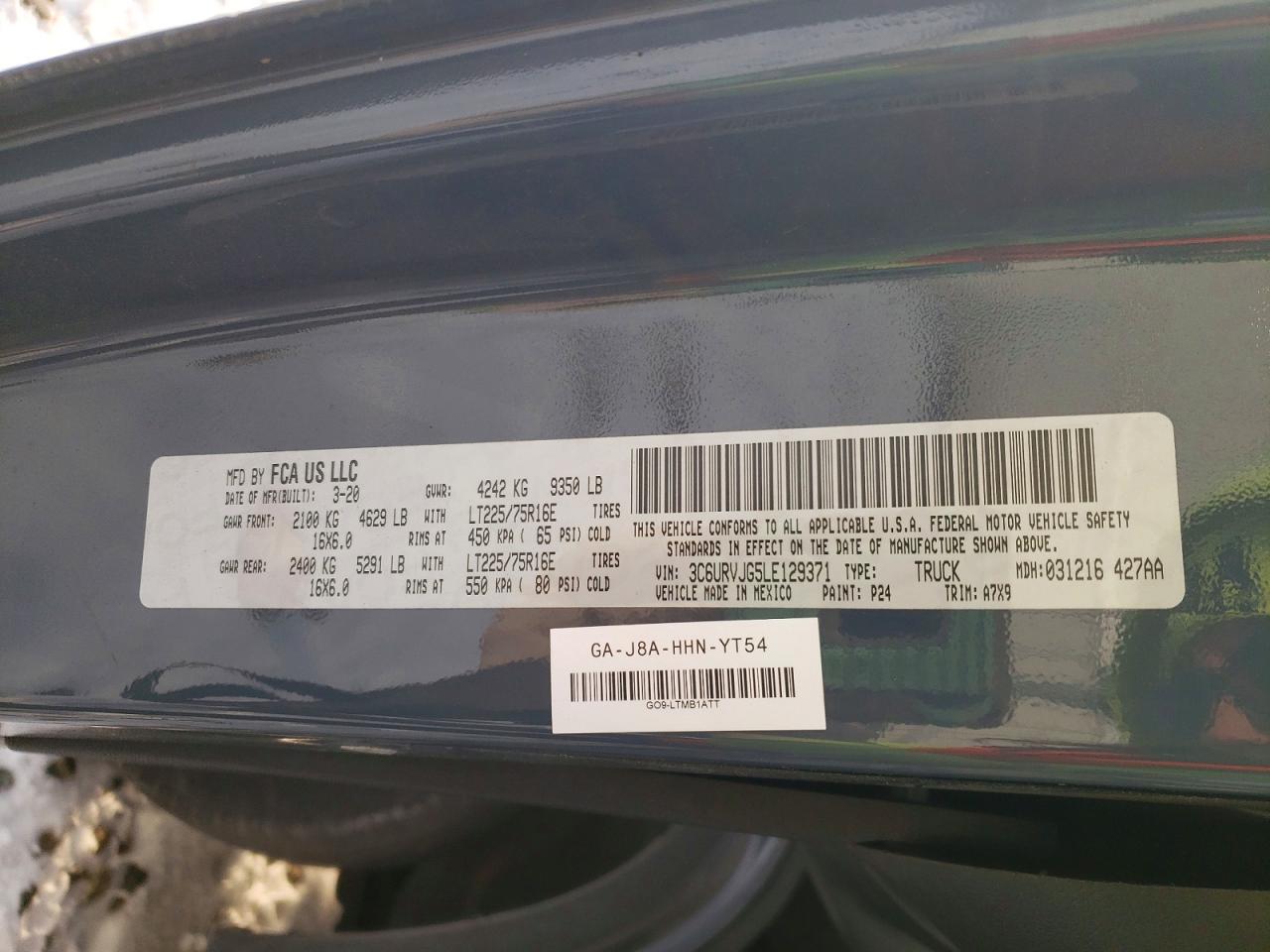 2020 RAM PROMASTER 3500 DELIVERY VAN photo 13