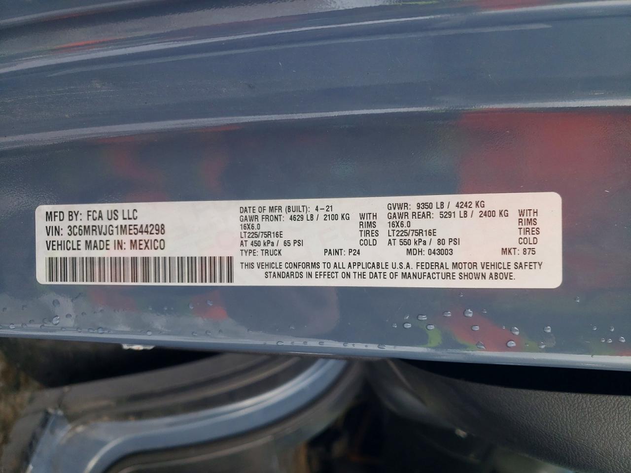 2021 RAM PROMASTER 3500 DELIVERY VAN photo 25