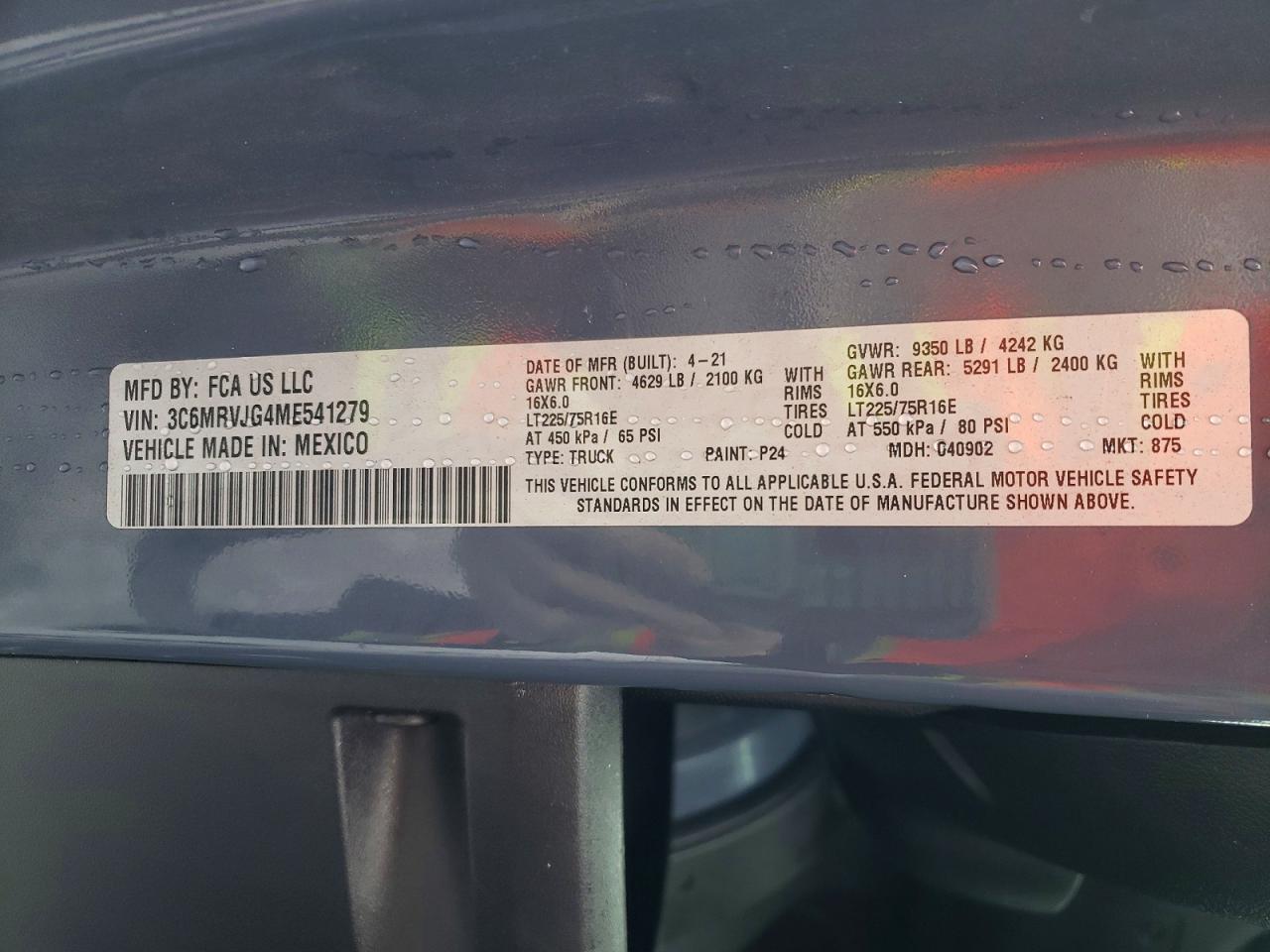 2021 RAM PROMASTER 3500 DELIVERY VAN photo 13