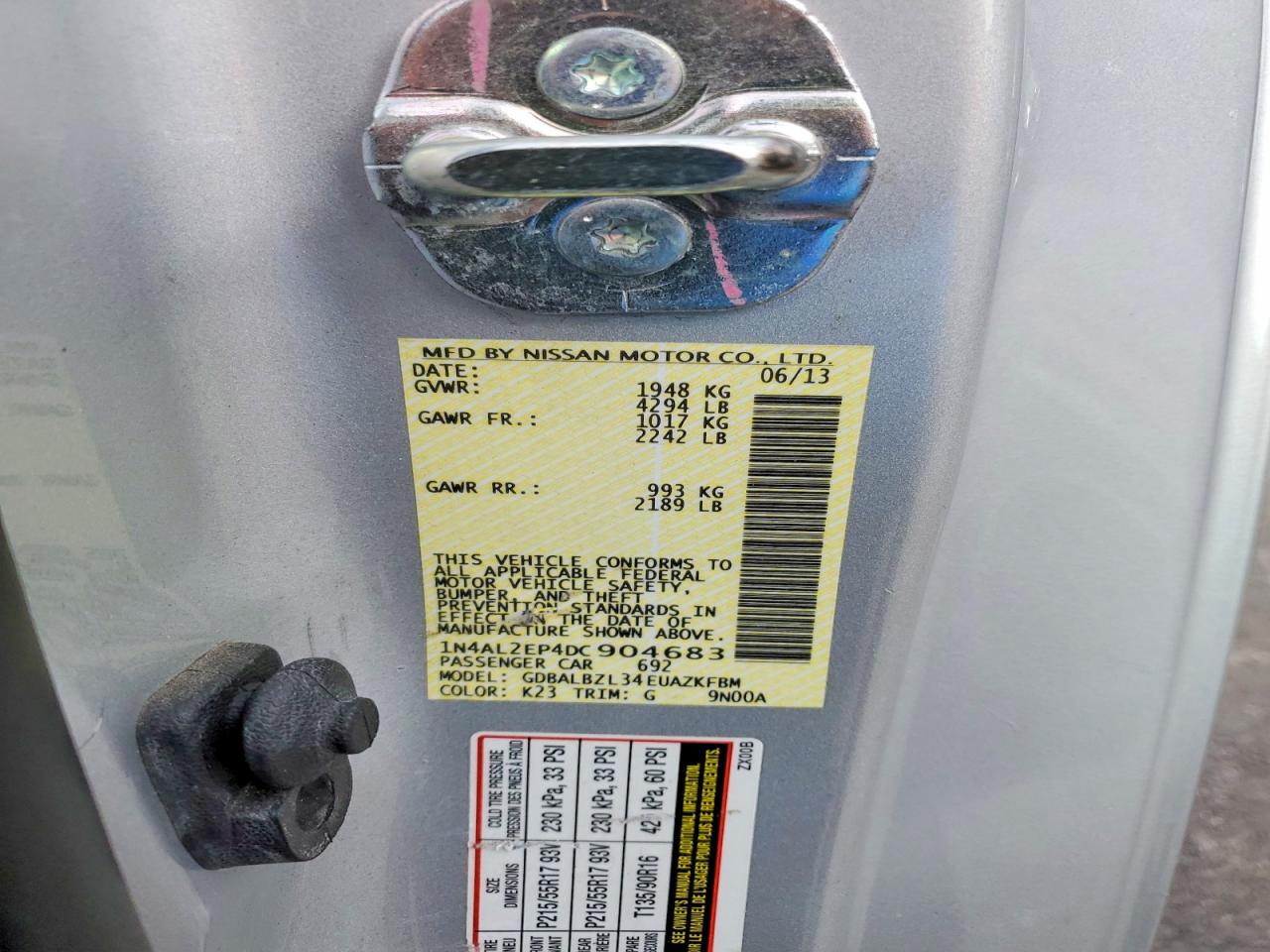 2013 NISSAN ALTIMA S photo 12