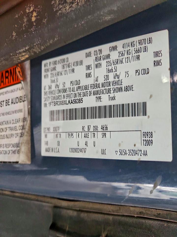 2020 FORD TRANSIT 250 DELIVERY VAN photo 13