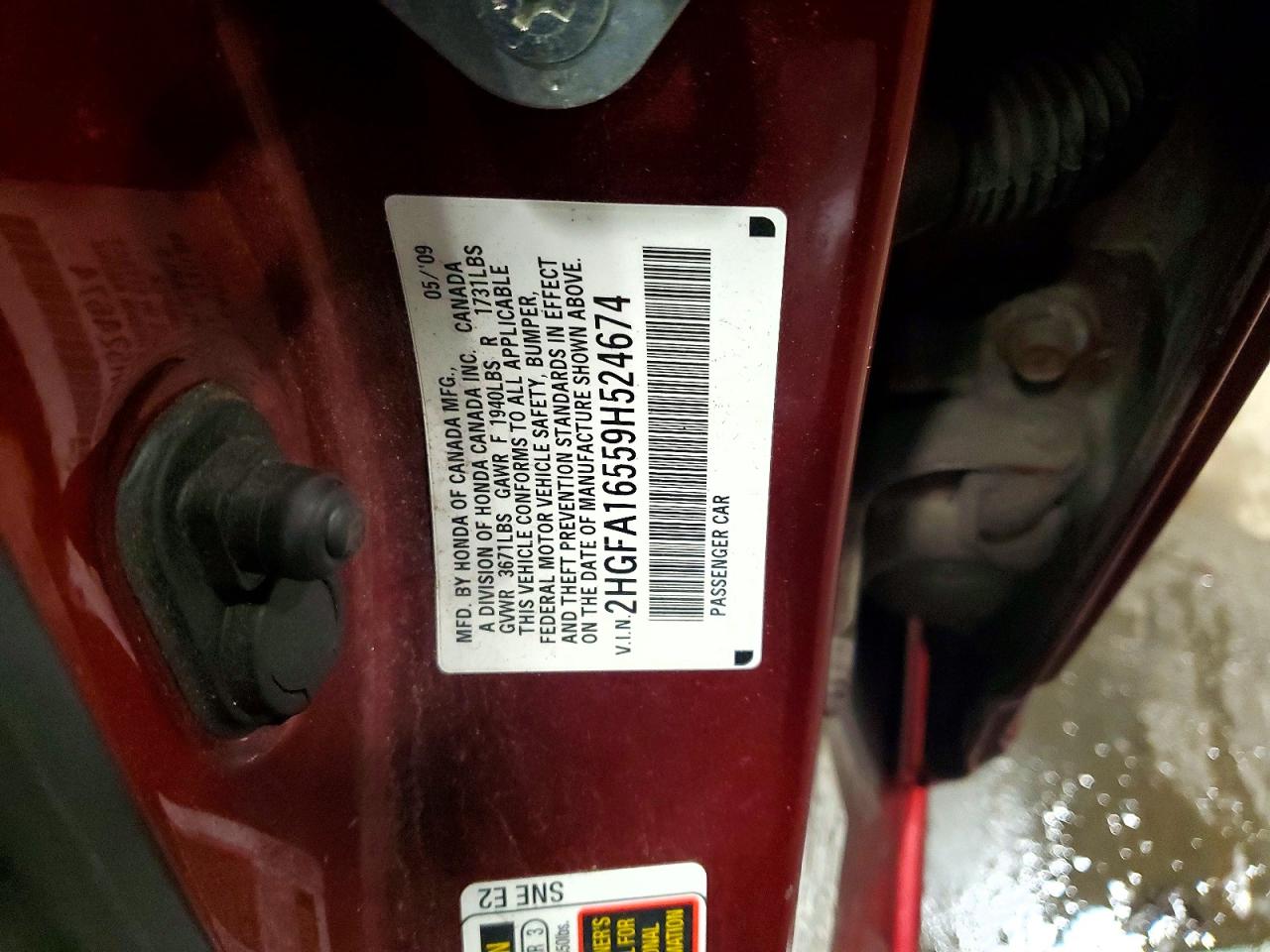 2009 HONDA CIVIC LX photo 12