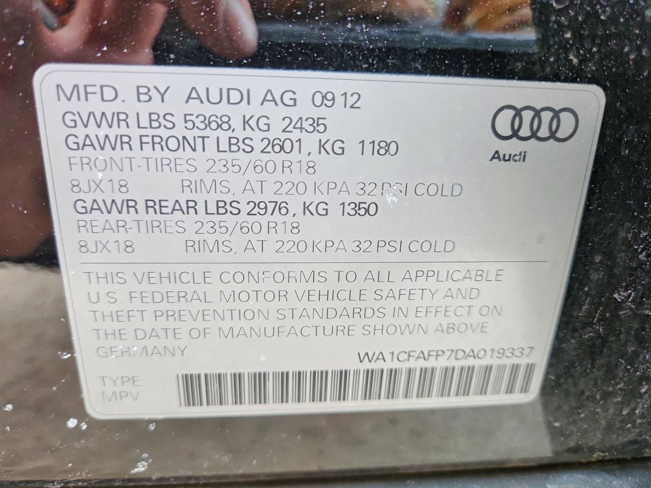 2013 AUDI Q5 PREMIUM photo 13