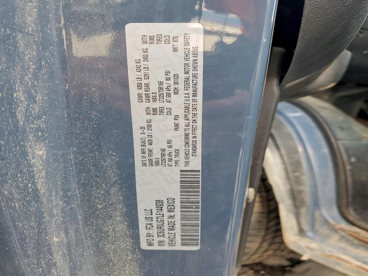 2020 RAM PROMASTER 3500 DELIVERY VAN photo 13