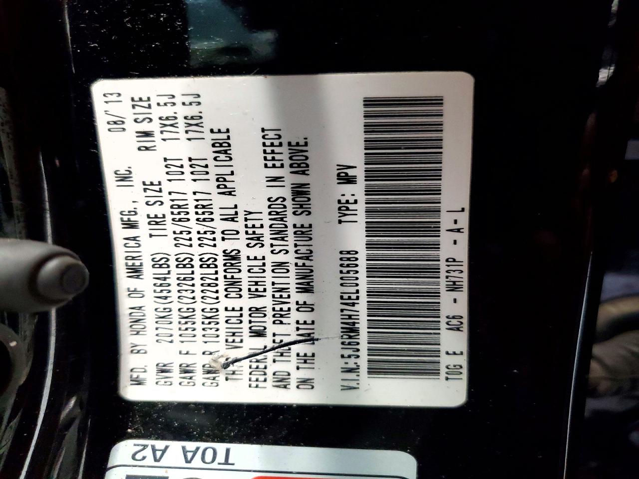 2014 HONDA CR-V EXL photo 13