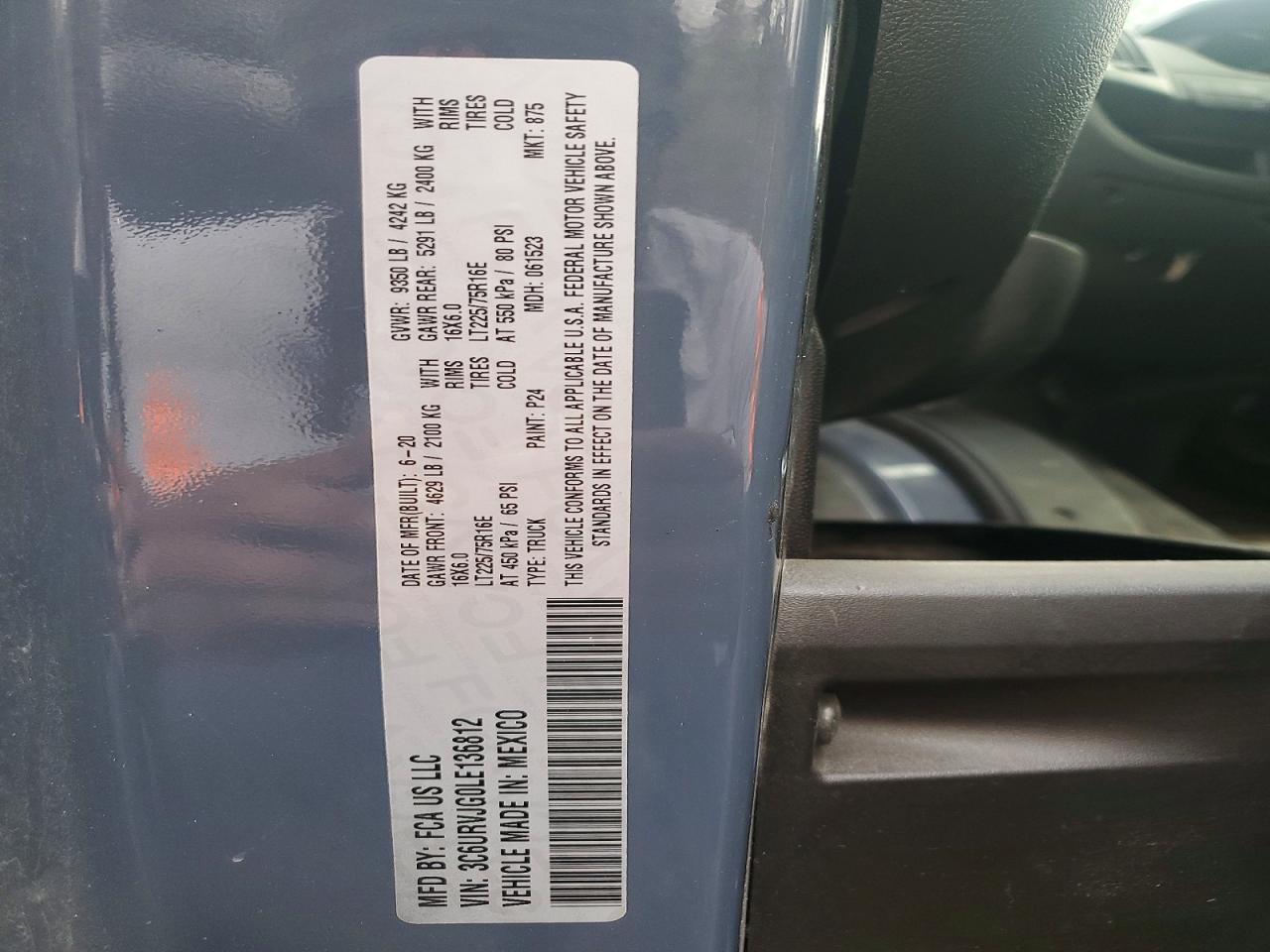 2020 RAM PROMASTER 3500 DELIVERY VAN photo 13