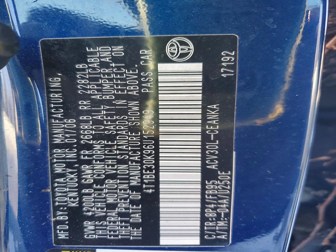 2006 TOYOTA CAMRY photo 23