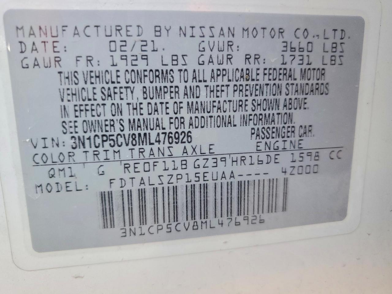 2021 NISSAN KICKS SV photo 14