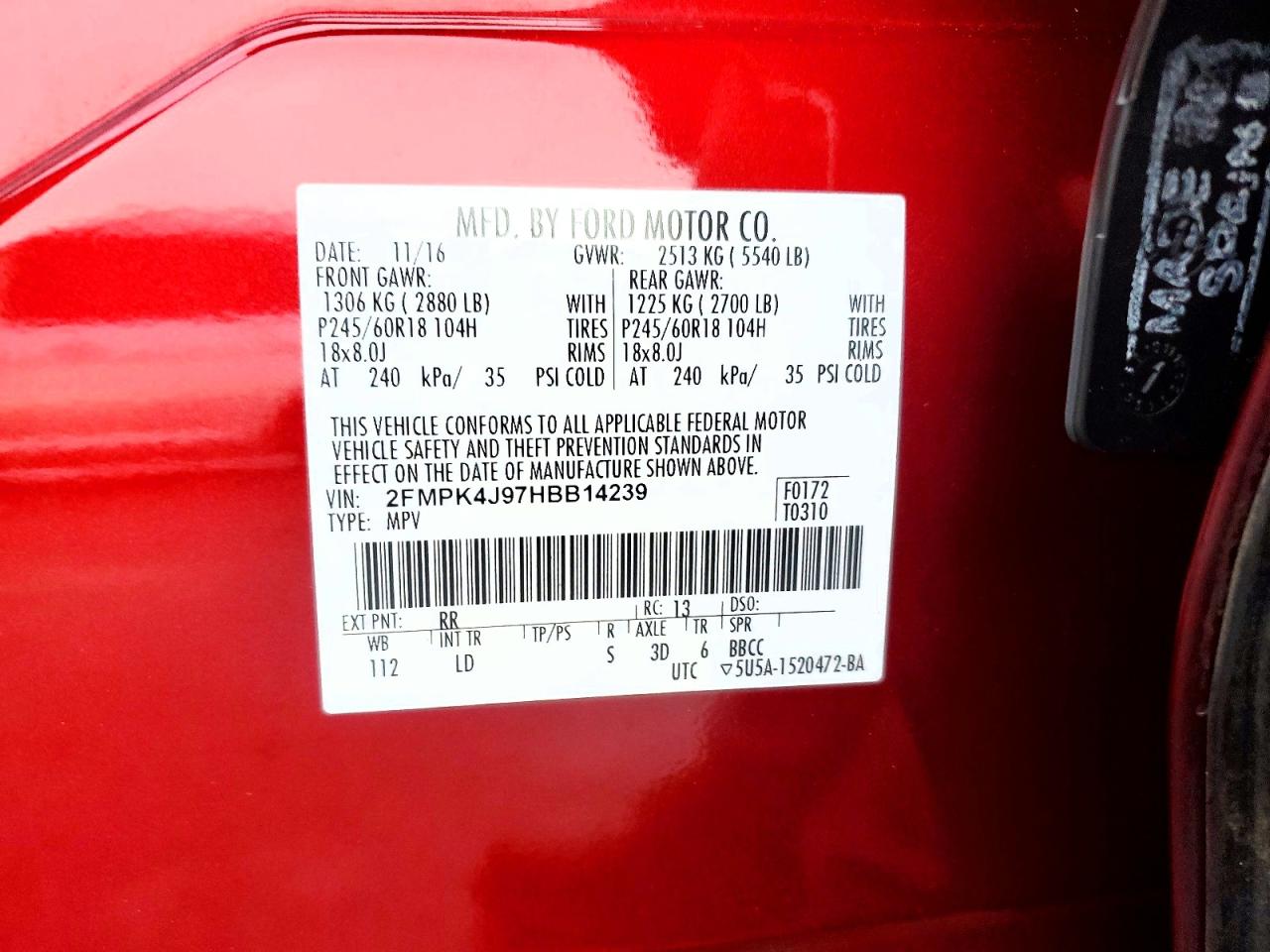 2017 FORD EDGE SEL photo 37
