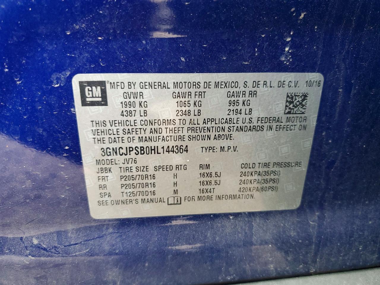 2017 CHEVROLET TRAX 1LT photo 13