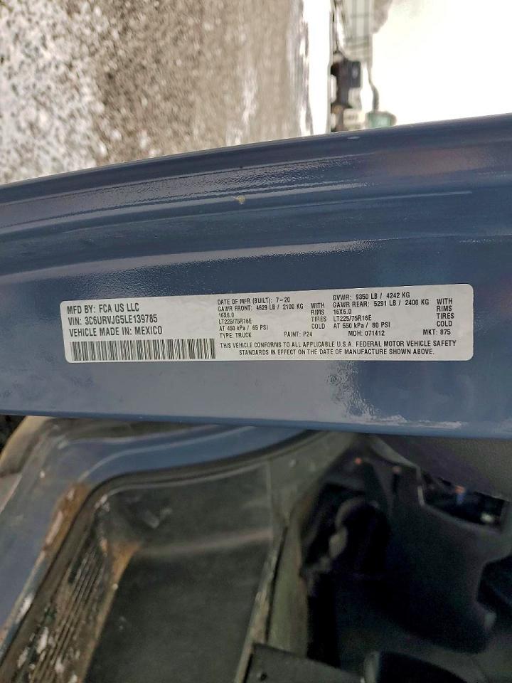 2020 RAM PROMASTER 3500 DELIVERY VAN photo 12