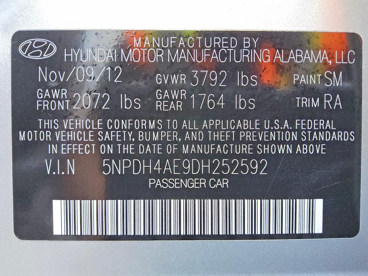 2013 HYUNDAI ELANTRA GLS photo 45