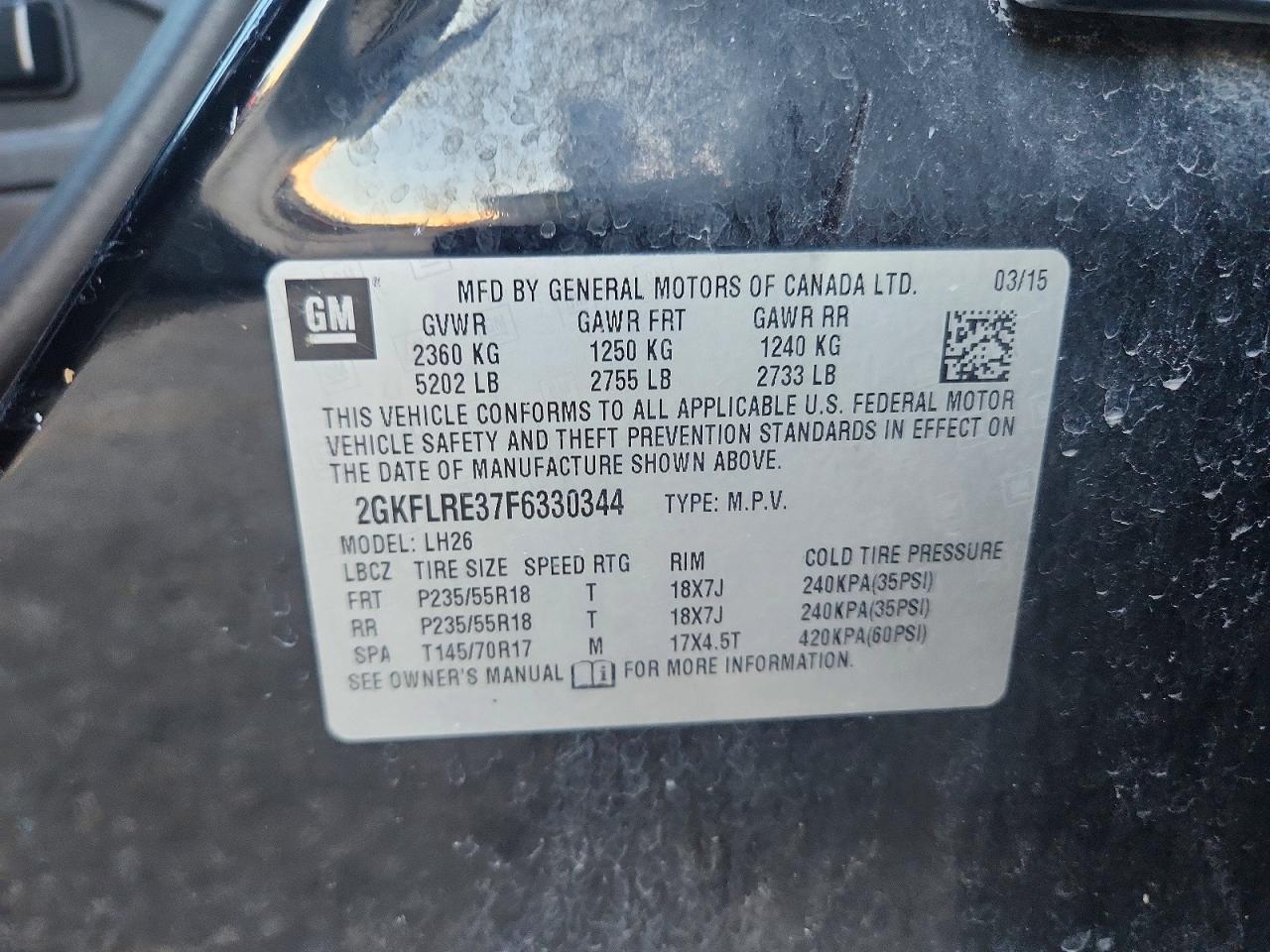 2015 GMC TERRAIN SLE photo 12