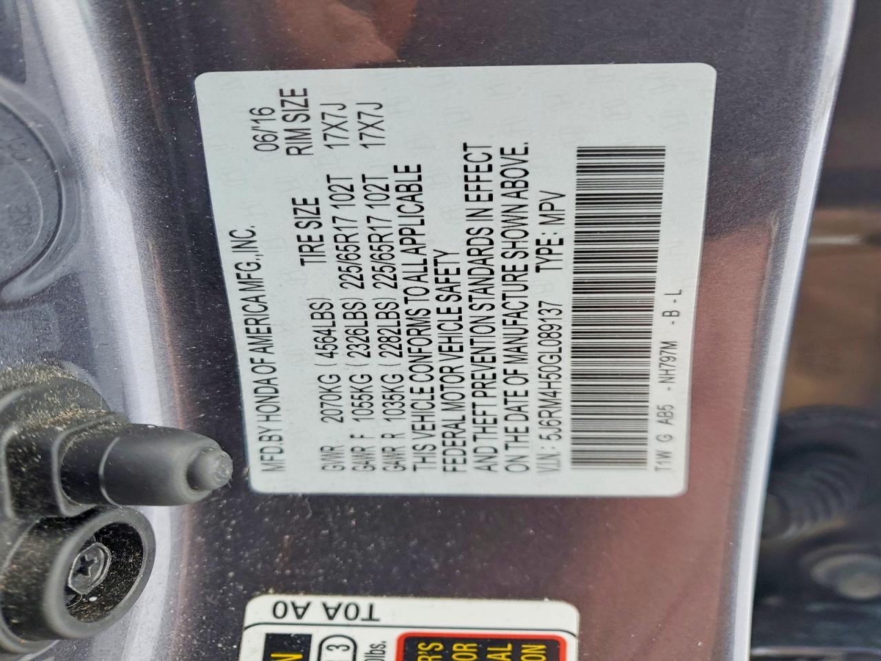 2016 HONDA CR-V EX photo 13
