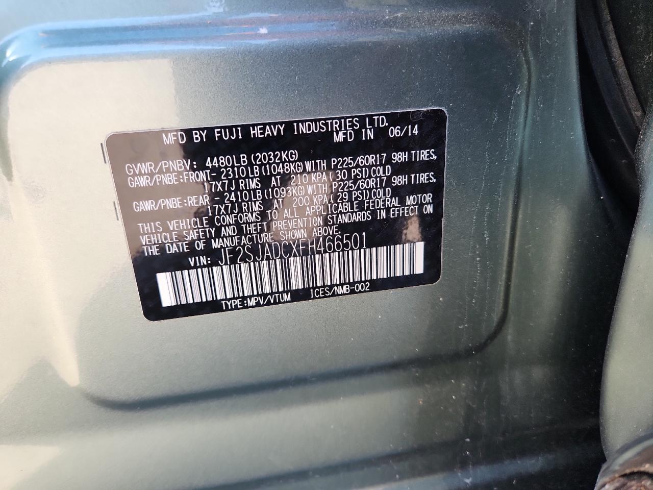 2015 SUBARU FORESTER 2.5I PREMIUM photo 13