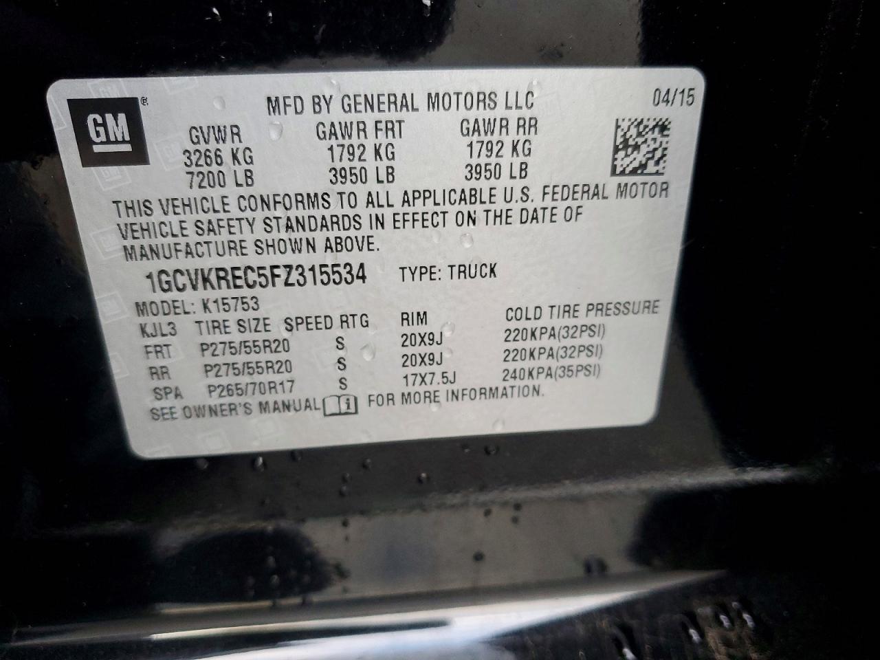 2015 CHEVROLET SILVERADO K1500 LT photo 12